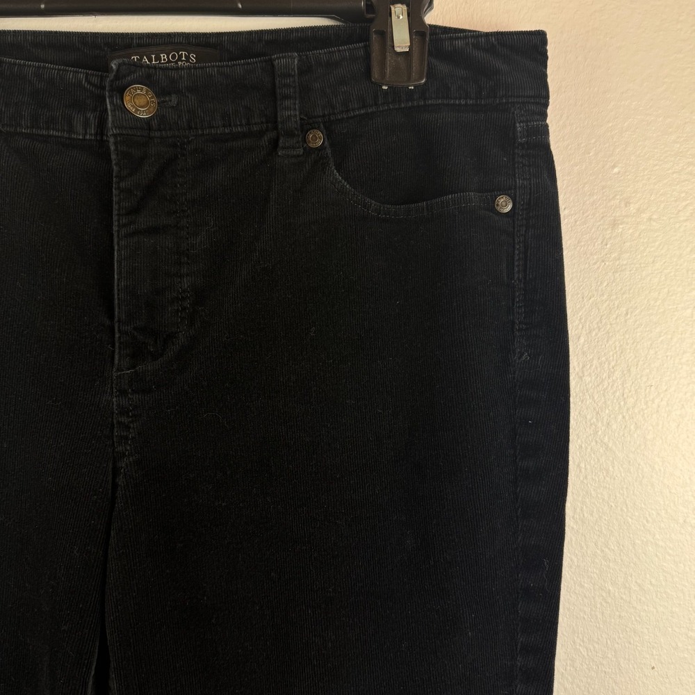 TALBOTS Flawless Five‎ Pocket Womens straight corderoy black pants - 8P